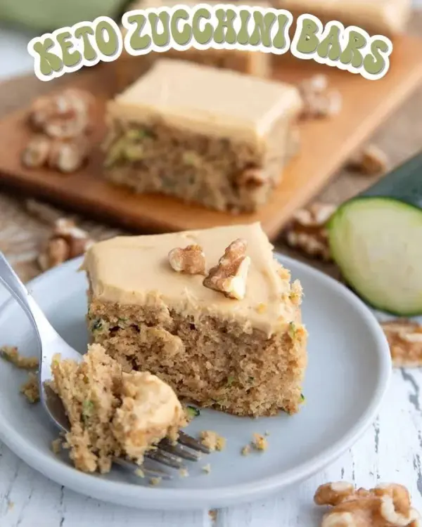 Delicious Keto Zucchini Spice Bars with zucchini and spices, low-carb dessert