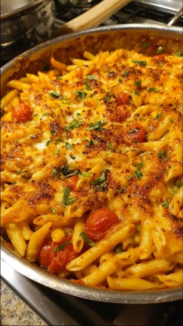 Quick and delicious 10-minute comfort food pasta dish served in a bowl.