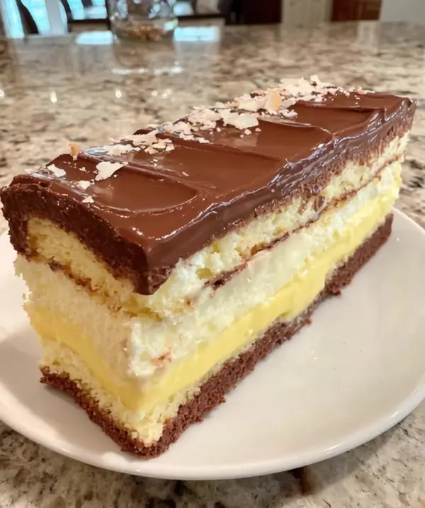 Dark chocolate orange mousse cake topped with orange zest and chocolate shavings