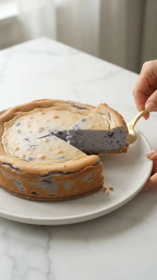 3-Ingredient Baked Blueberry Cheesecake