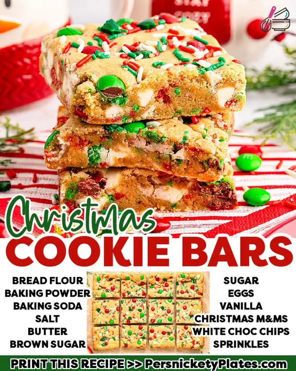 Festive Christmas Cookie Bars