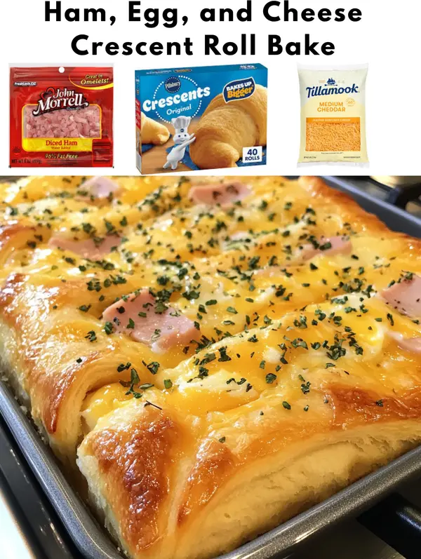 Ham, Egg, and Cheese Crescent Roll Bake