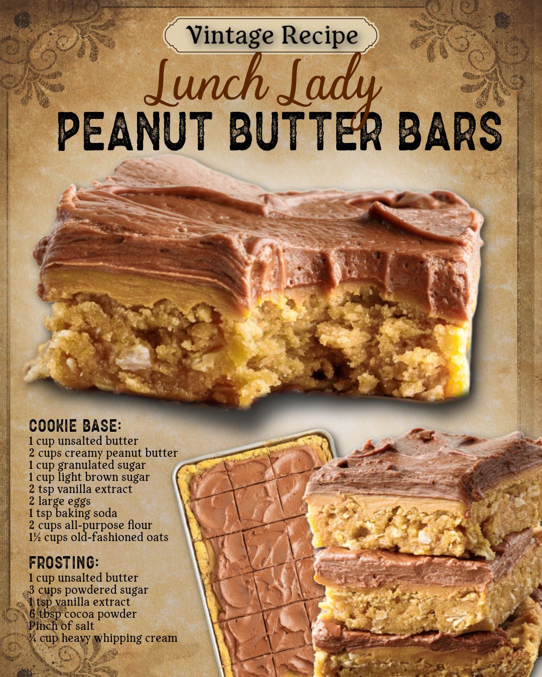  Lunch Lady Peanut Butter Bars