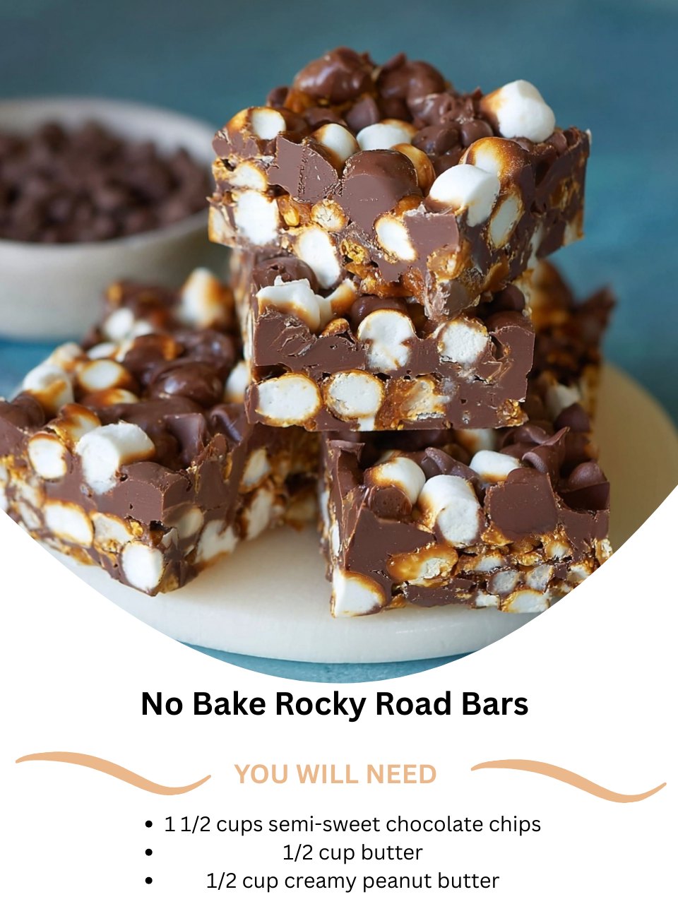 No Bake Rocky Road Bars