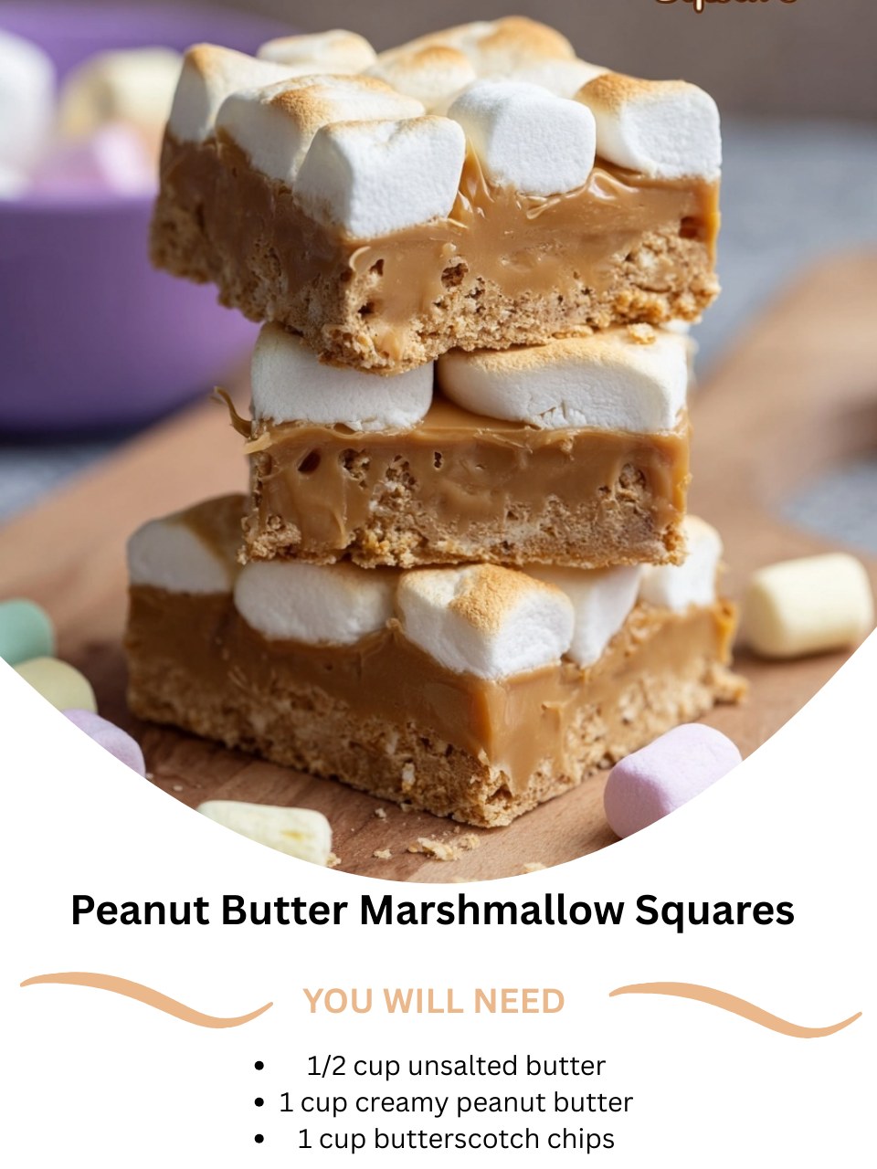 Peanut Butter Marshmallow Squares