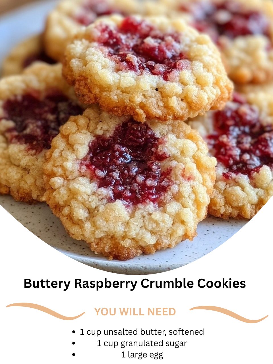 Buttery Raspberry Crumble Cookies