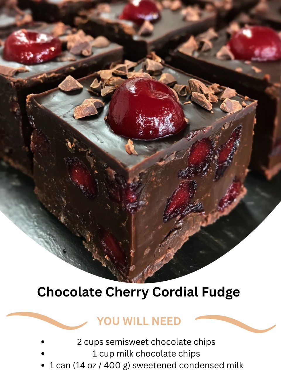 Chocolate Cherry Cordial Fudge