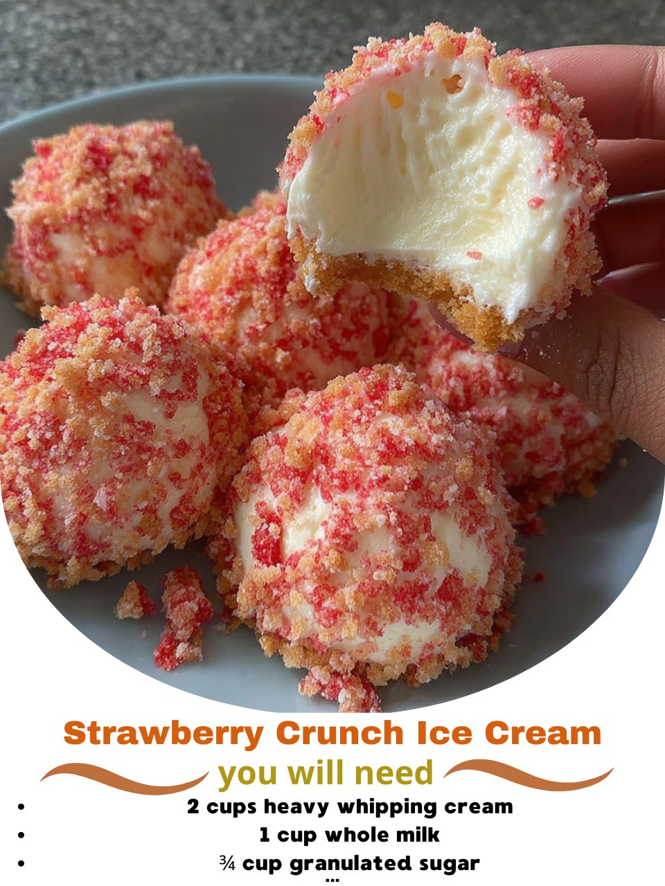 Strawberry Crunch Ice Cream