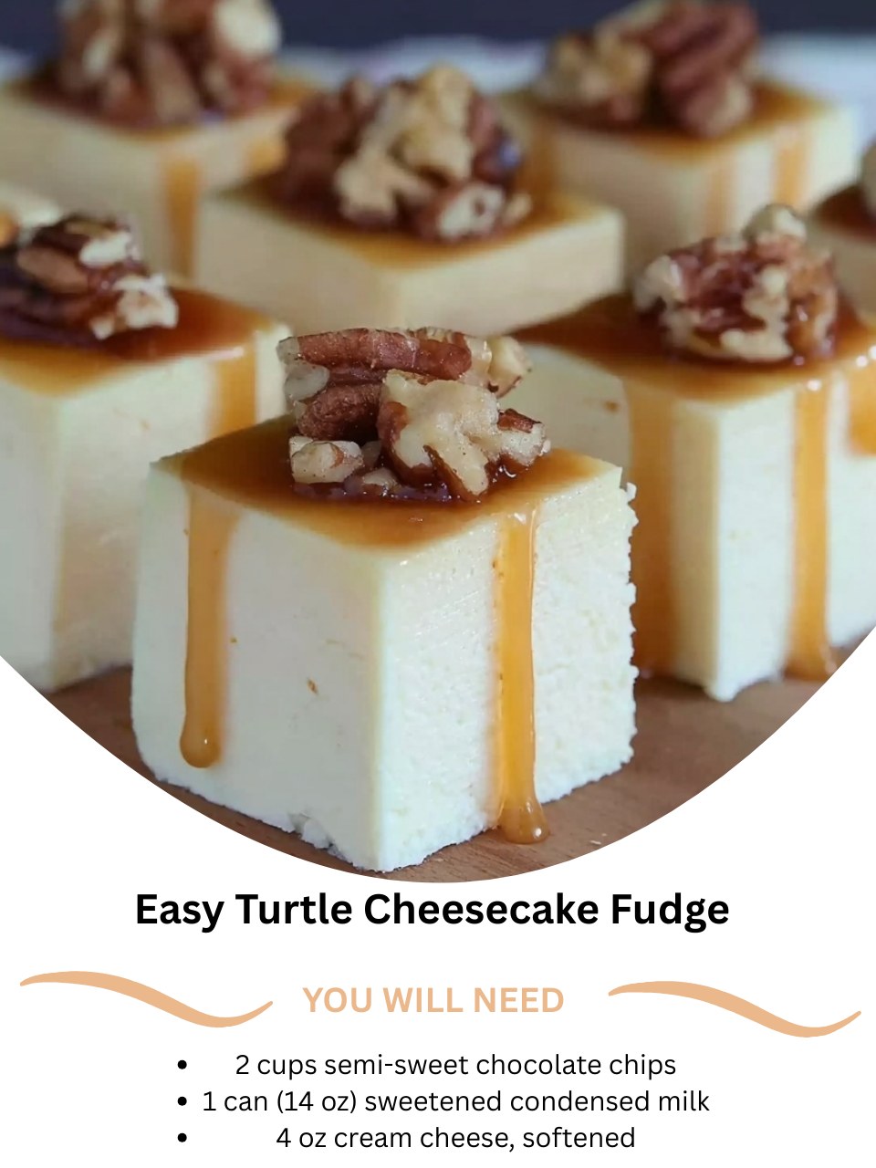 Easy Turtle Cheesecake Fudge