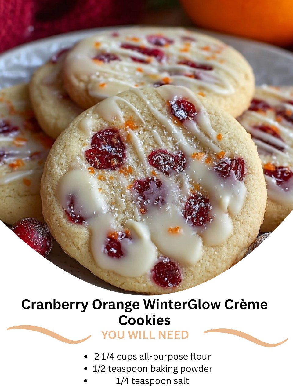 Cranberry Orange WinterGlow Créme Cookies