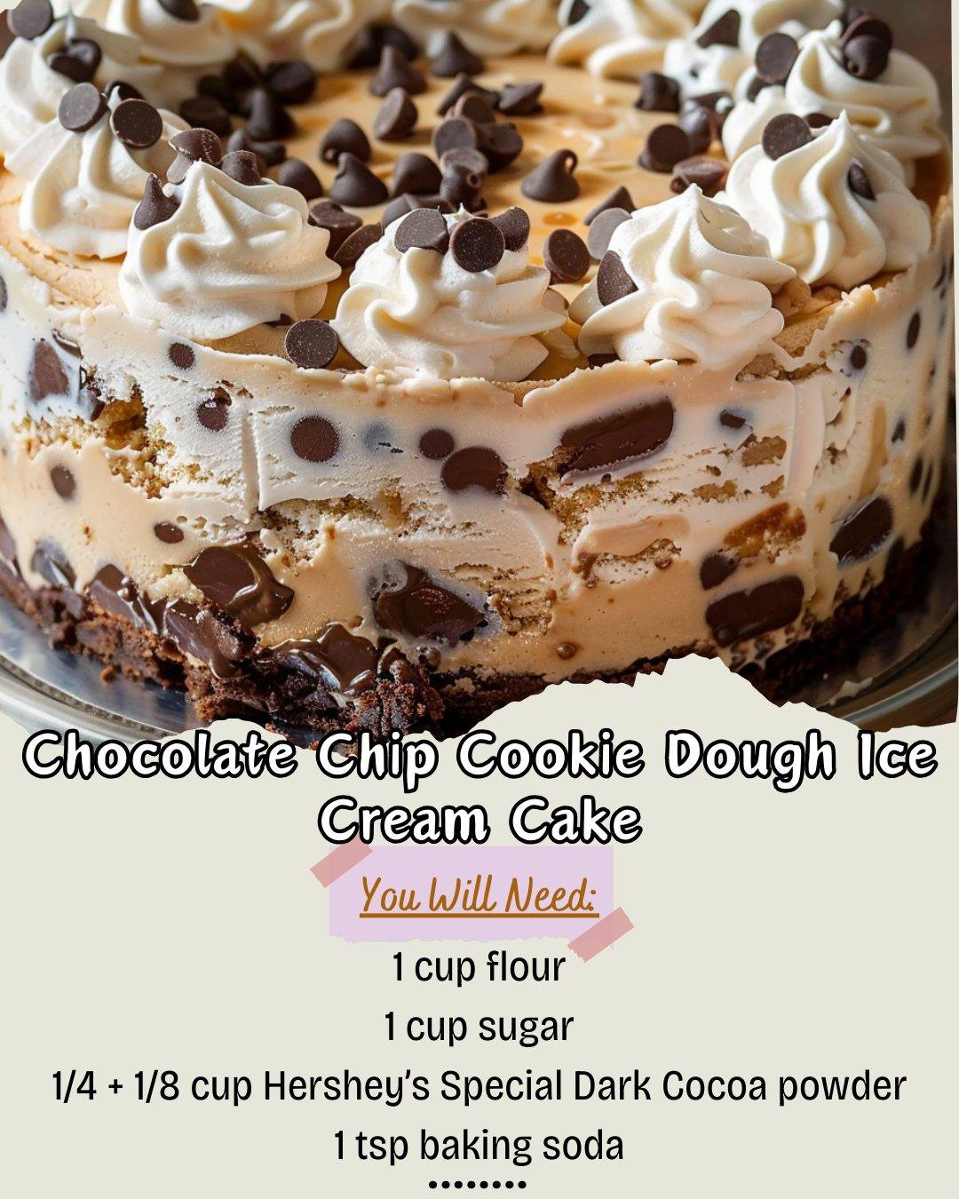 Chocolate Chip Cookie Dough Ice Cream Cake