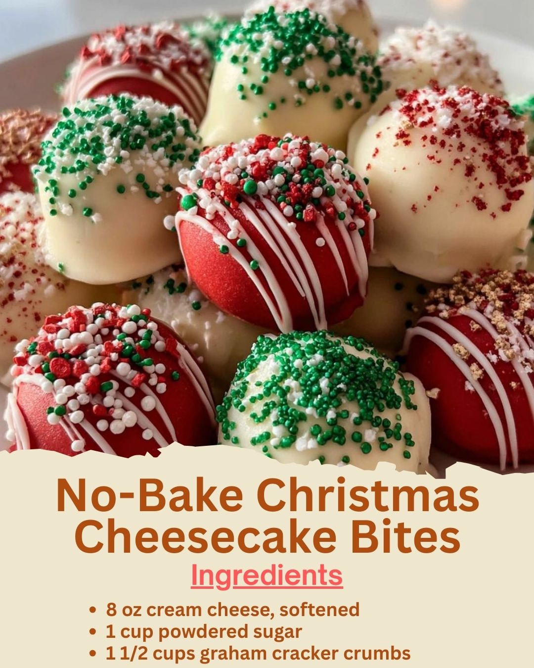 No-Bake Christmas Cheesecake Bites