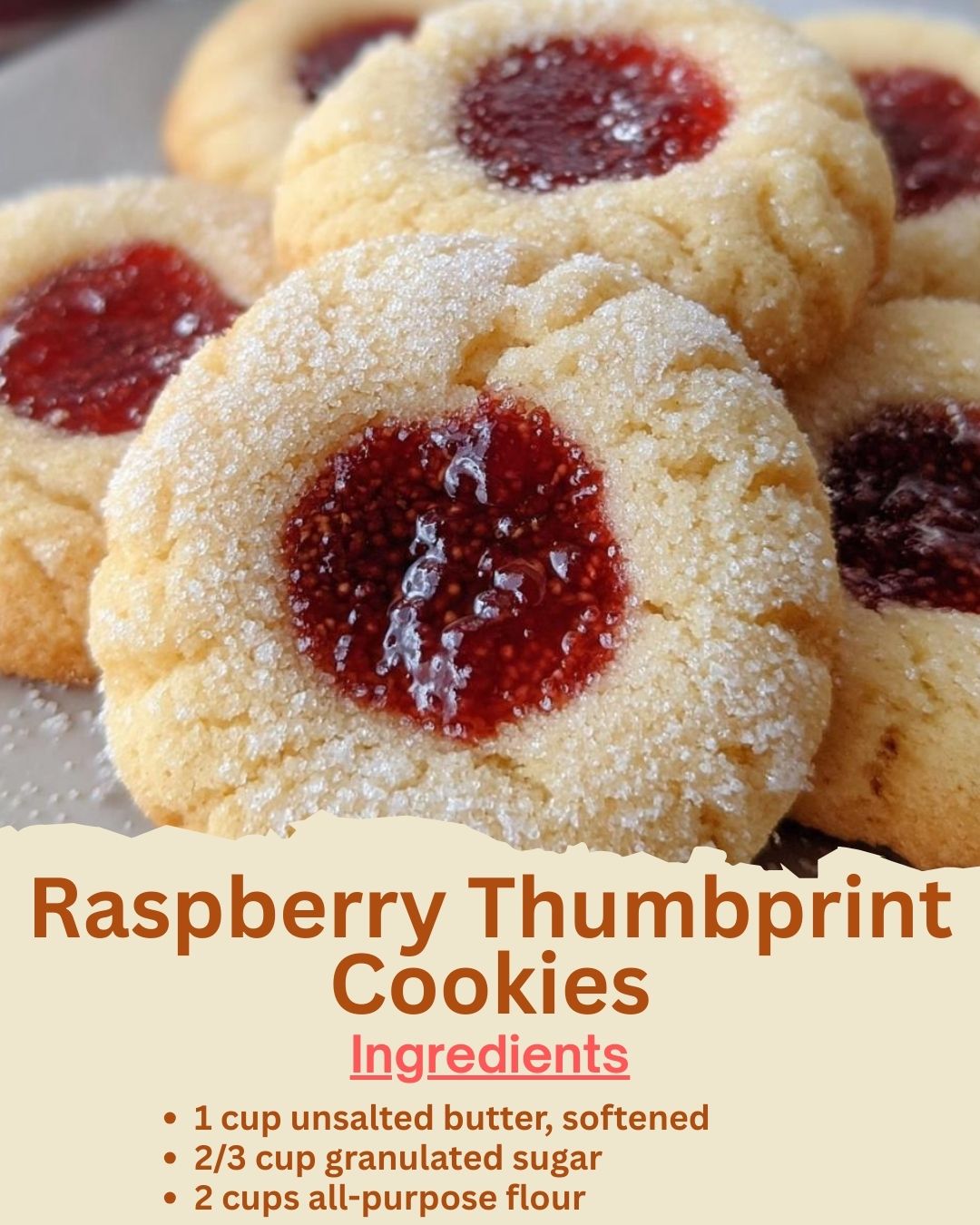 Raspberry Thumbprint Cookies