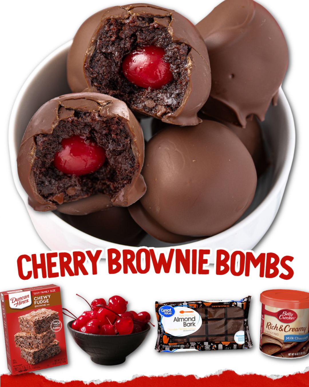 Cherry Brownie Bombs