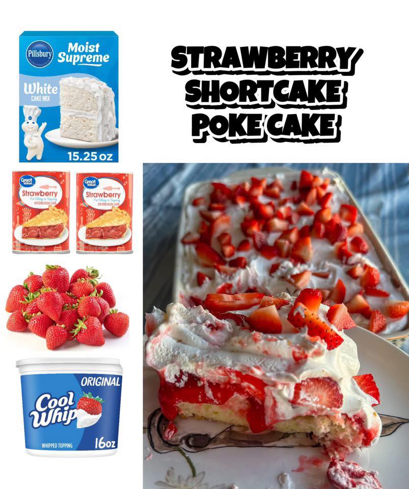 Strawberry Shortcake Poke Cake