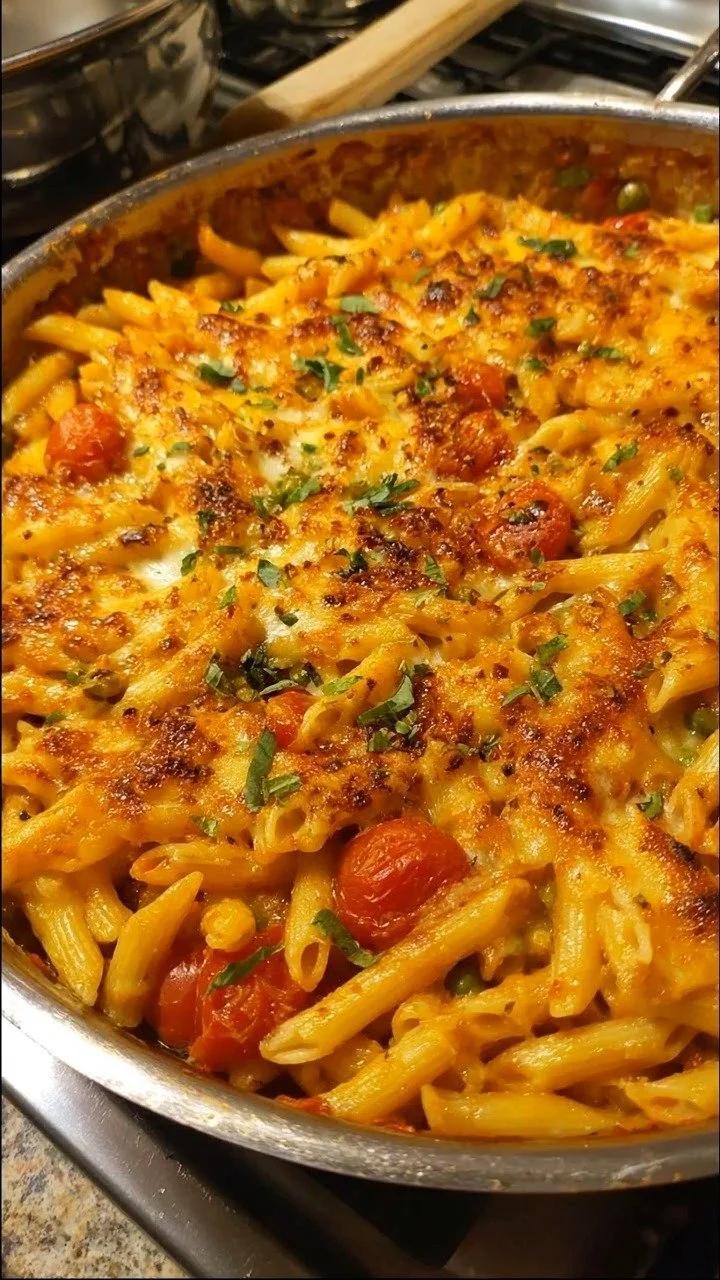 Quick and delicious 10-minute comfort food pasta dish served in a bowl.