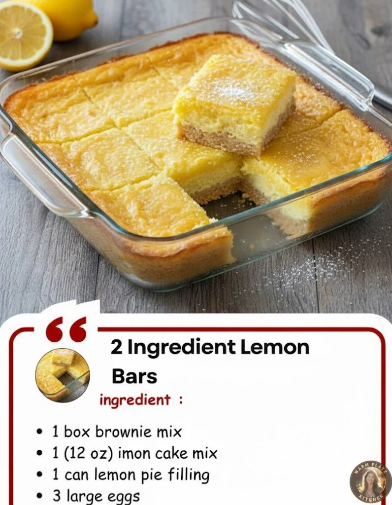 Delicious 2 ingredient lemon bars on a white plate.