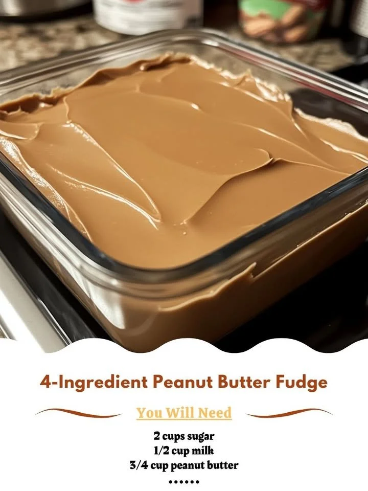 Delicious 4-Ingredient Peanut Butter Fudge squares on a plate