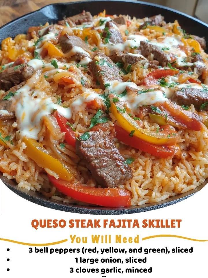 Queso Steak Fjita Skillet
