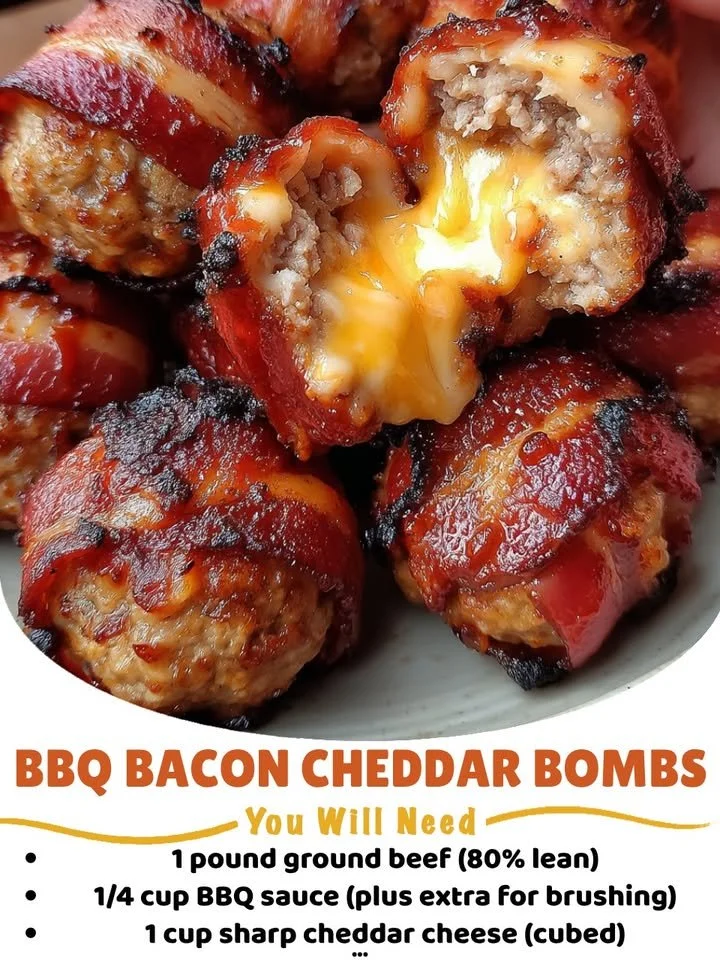 BBQ Bacon Cheddar Bombs with smoky bacon and melted cheese
