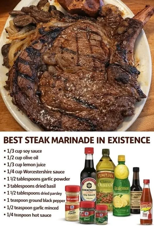 Delicious steak marinated in the best steak marinade for grilling.