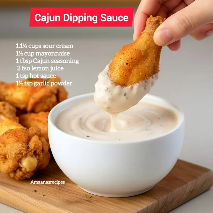 A bowl of homemade Cajun dipping sauce with spices and herbs.