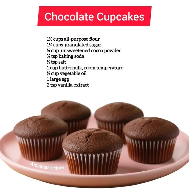 Delicious chocolate cupcakes topped with creamy frosting