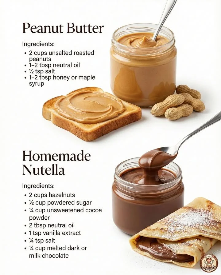 Creamy homemade peanut butter in a jar with a spoon