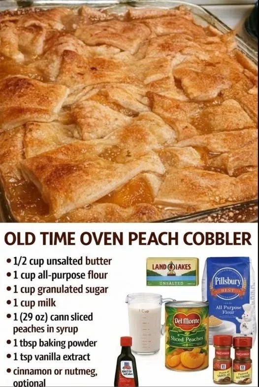 Delicious Crown Royal Peach Cobbler topped with fresh peach slices and warm spices.