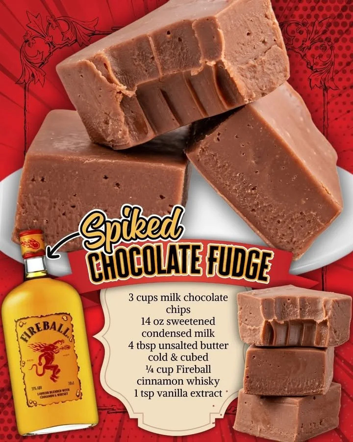 Delicious Fireball Fudge dessert with a spicy cinnamon flavor