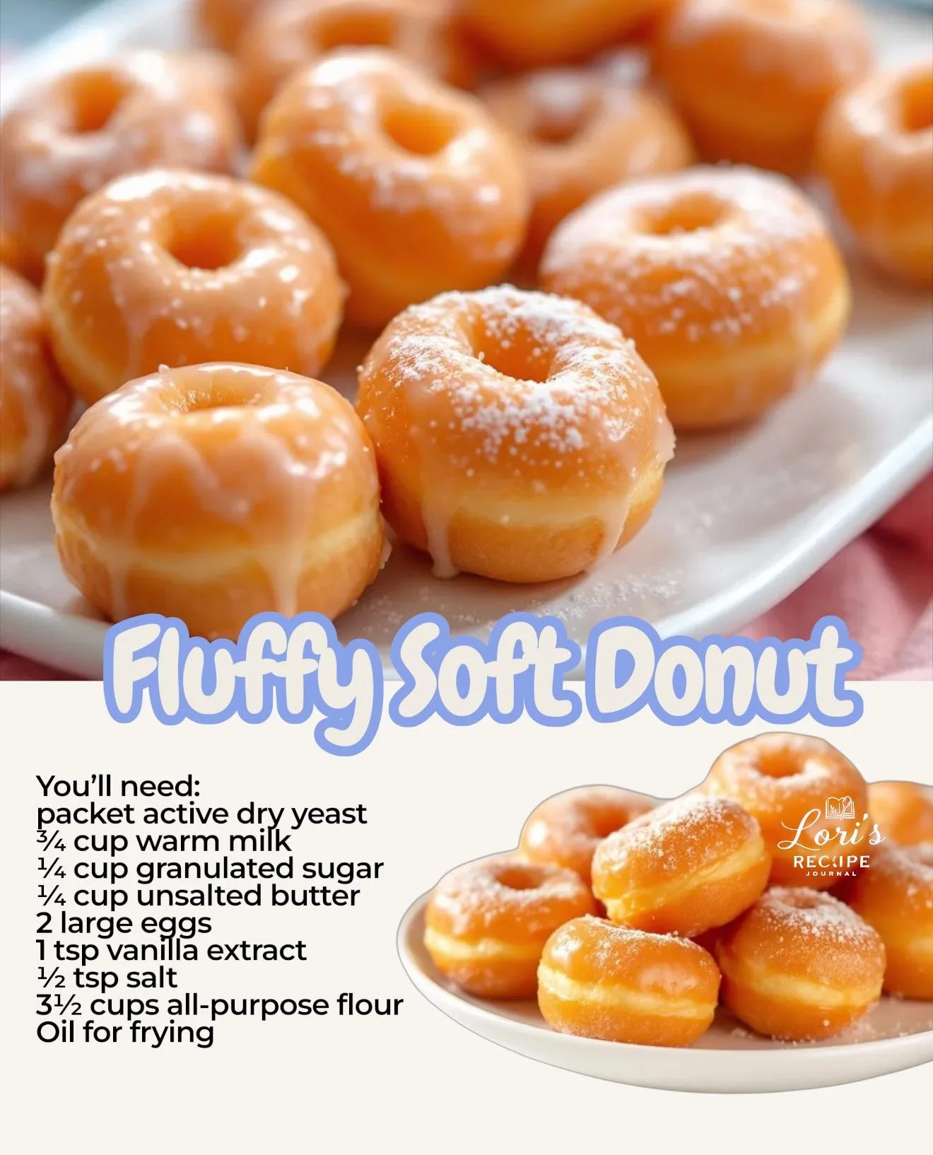 Delicious fluffy soft donuts on a plate, ready to be enjoyed