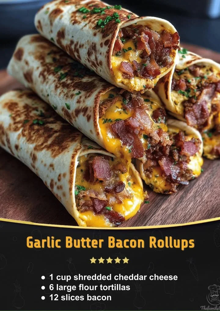 Delicious Garlic Butter Bacon Rollups served on a platter.