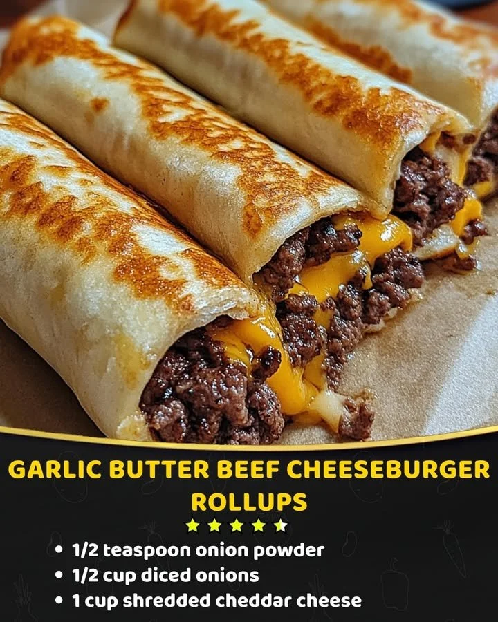 Garlic Butter Beef Cheeseburger Rollups served with toppings