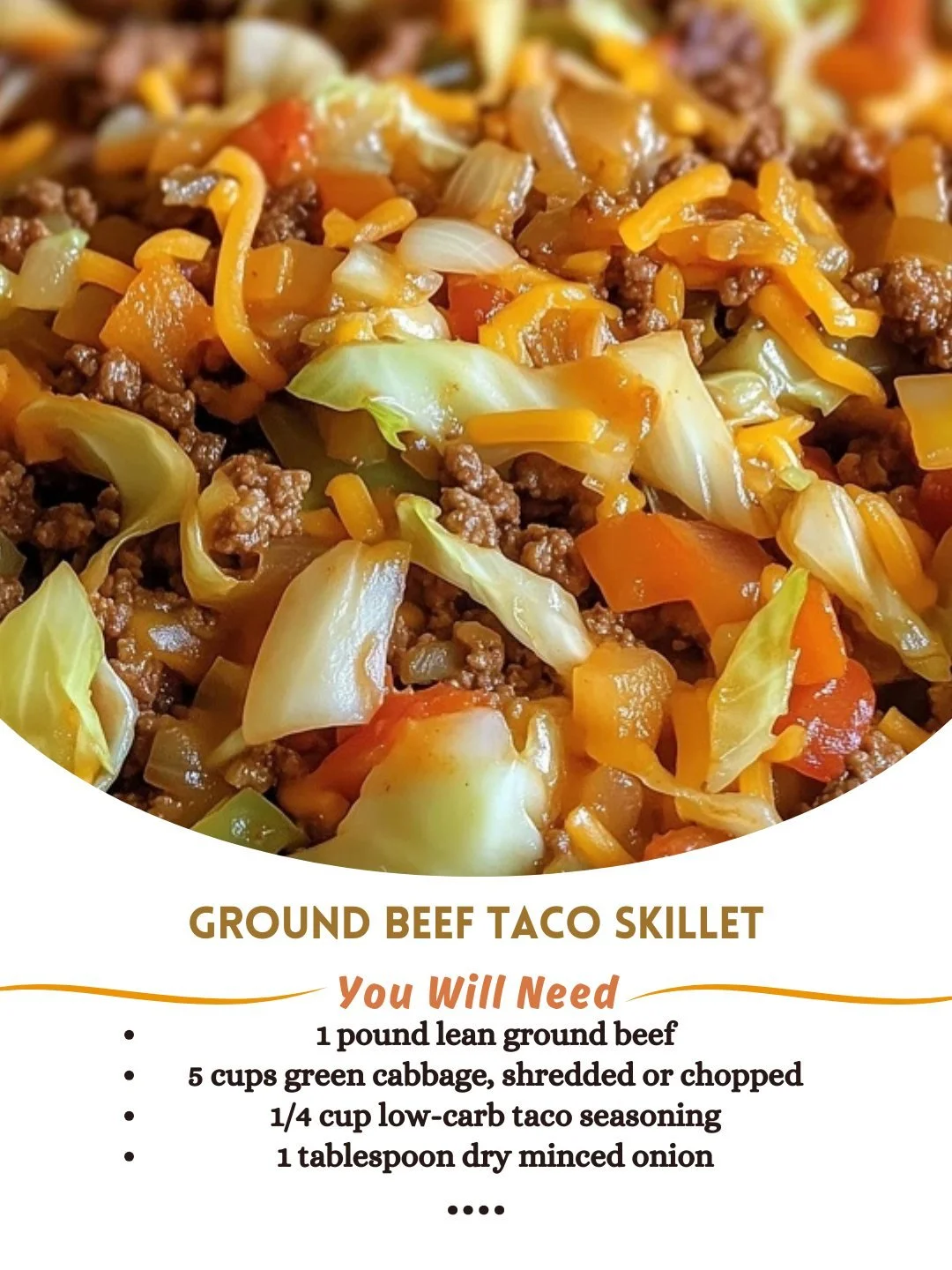 Delicious ground beef taco skillet served in a colorful dish with toppings