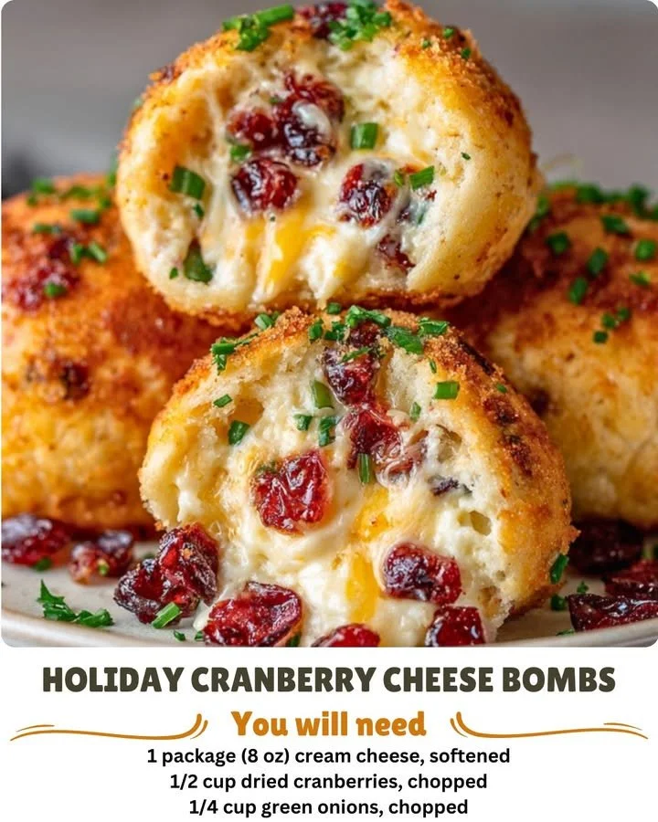 Delicious Holiday Cranberry Cheese Bombs appetizer for festive celebrations