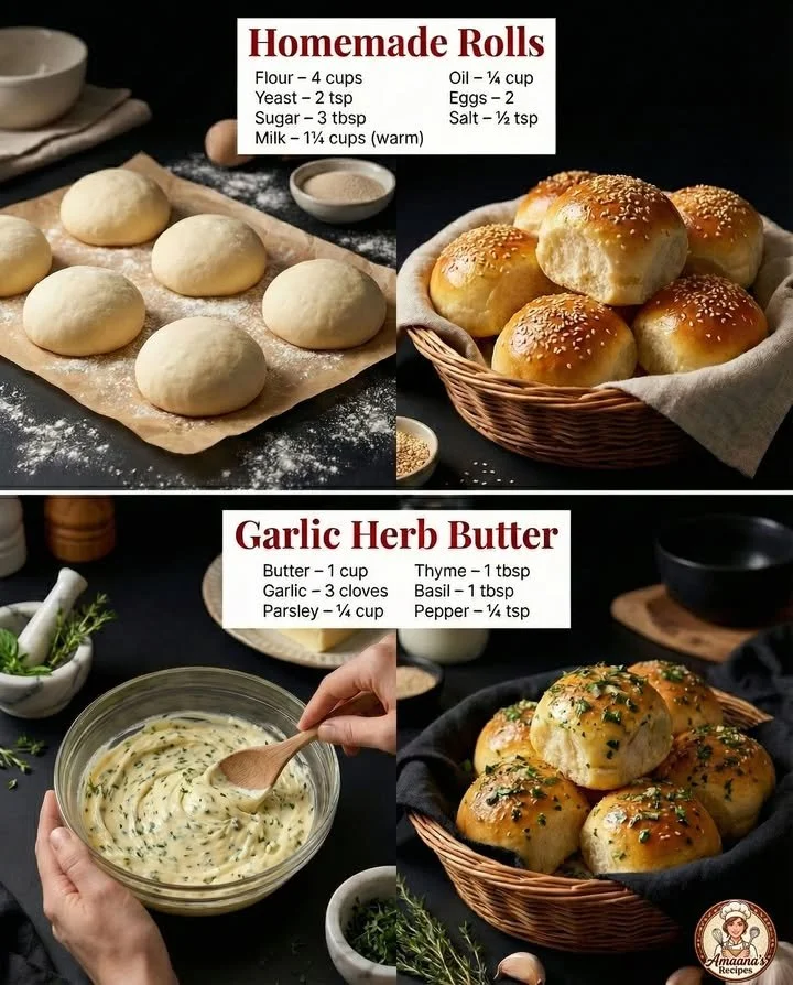Delicious homemade dinner rolls freshly baked with a golden crust