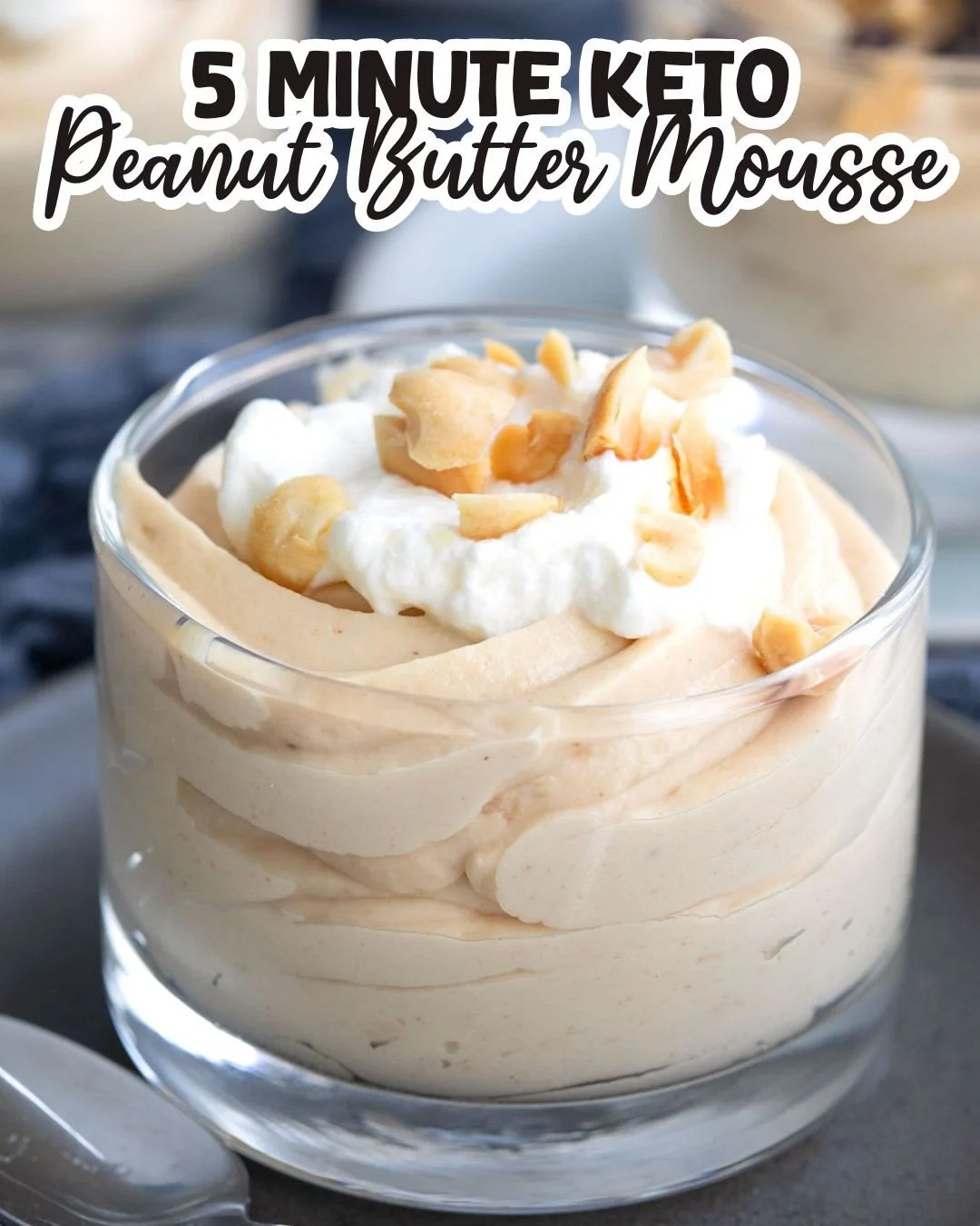 Delicious Keto Peanut Butter Mousse served in a bowl