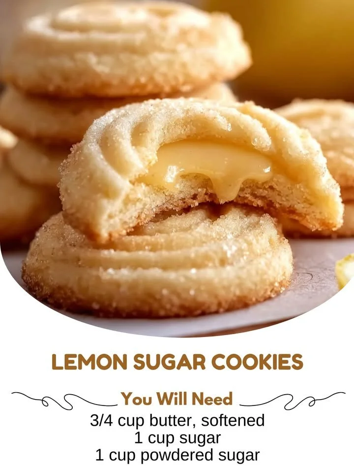 Freshly baked lemon sugar cookies on a plate