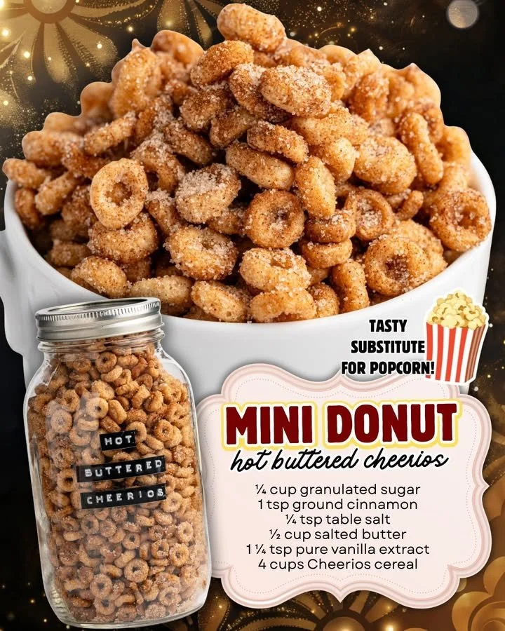 Mini Donut Hot Buttered Cheerios recipe with crispy and sweet flavors