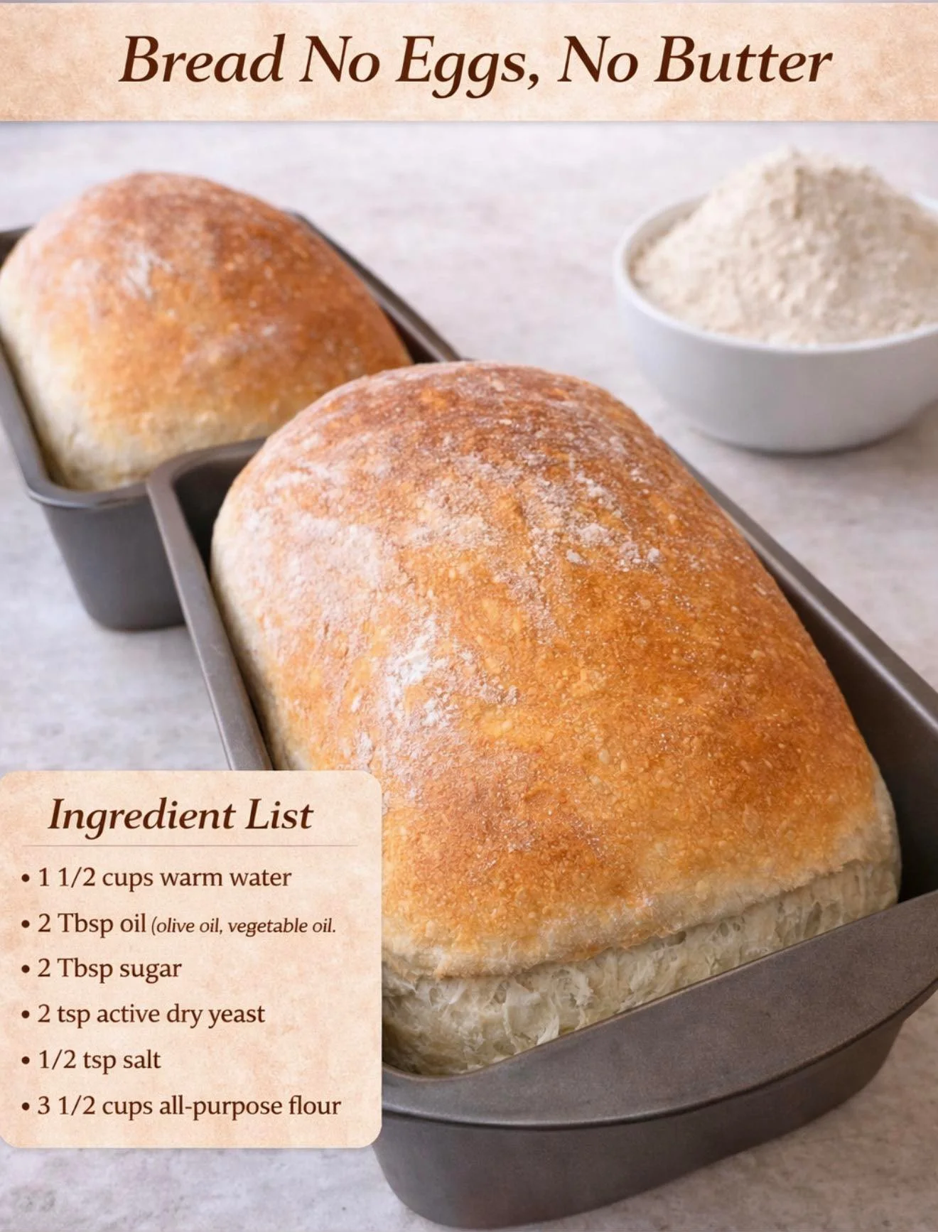 Freshly baked no-knead homemade bread resting on a wooden board