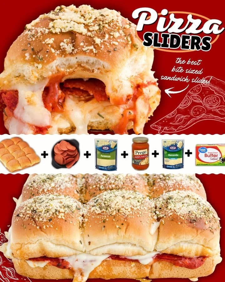 Delicious pizza sliders served on a platter with toppings and garnishes