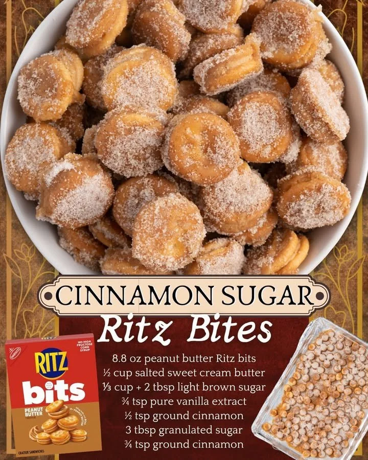 Ritz Churro Bites with sugar coating and cinnamon served in a bowl