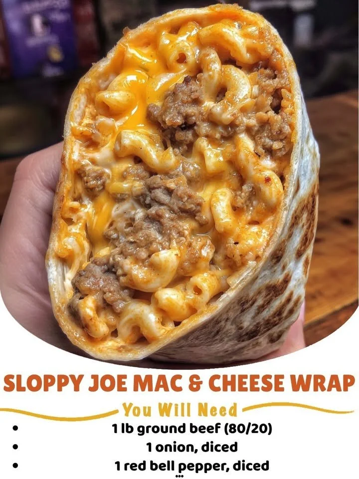 Delicious Sloppy Joe Mac & Cheese Wrap ready to serve.