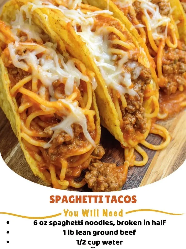 A plate of spaghetti tacos topped with fresh ingredients and sauces.