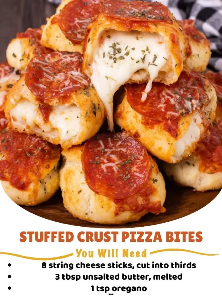Delicious Stuffed Crust Pizza Bites with gooey cheese filling