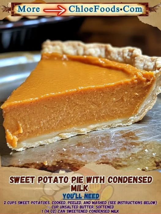 Delicious sweet potato pie with condensed milk, beautifully presented.