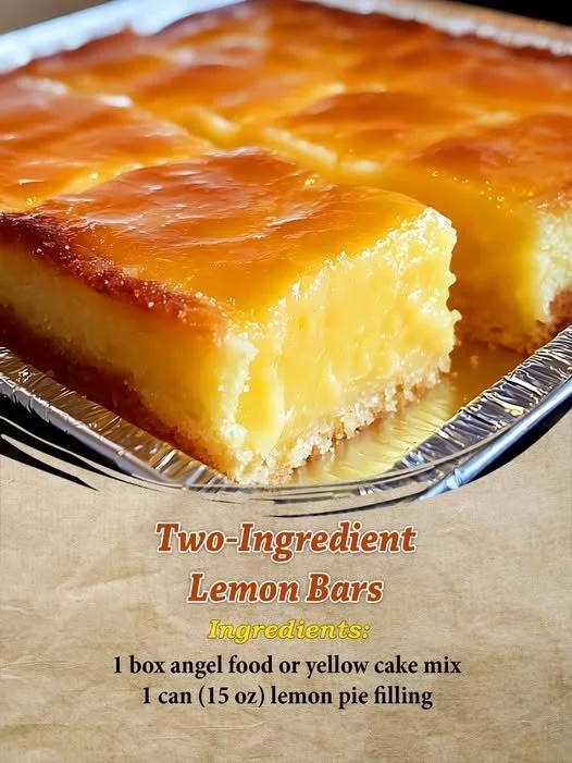 Delicious two-ingredient lemon bars on a plate, ready to enjoy.