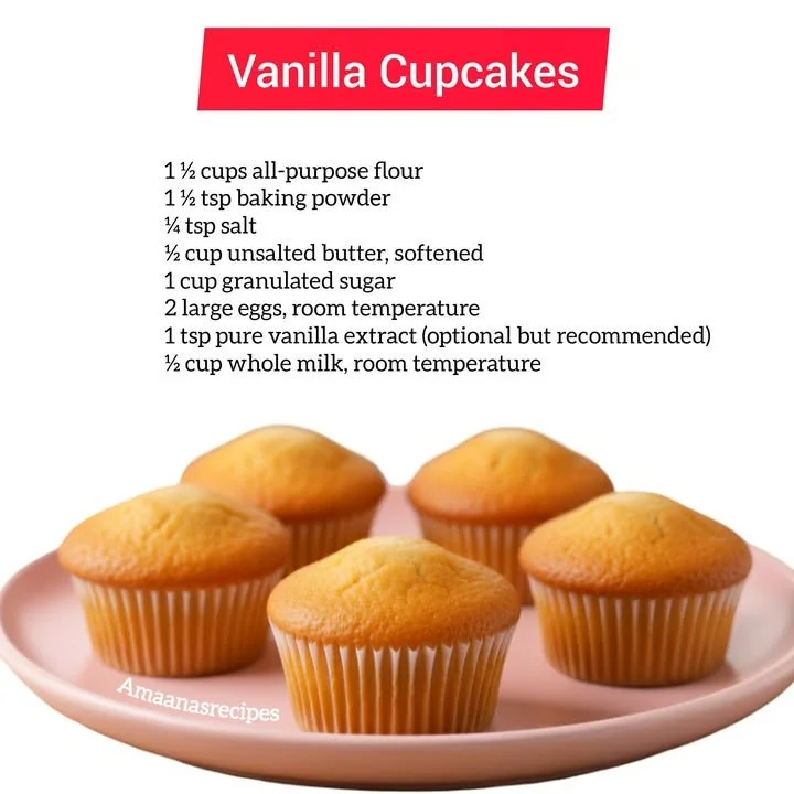 Delicious homemade vanilla cupcakes with creamy frosting