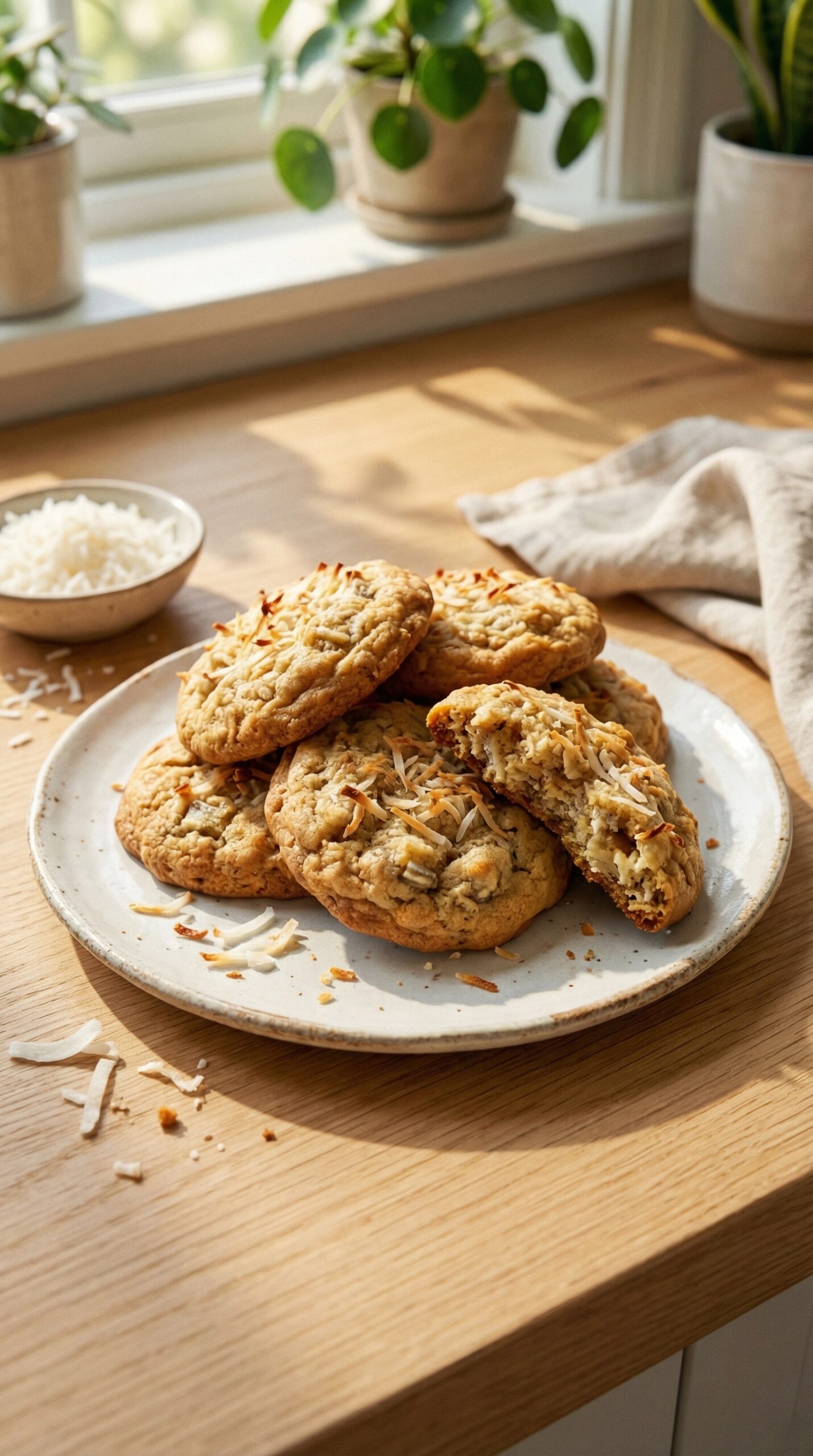 2-Ingredient Banana Coconut Cookies