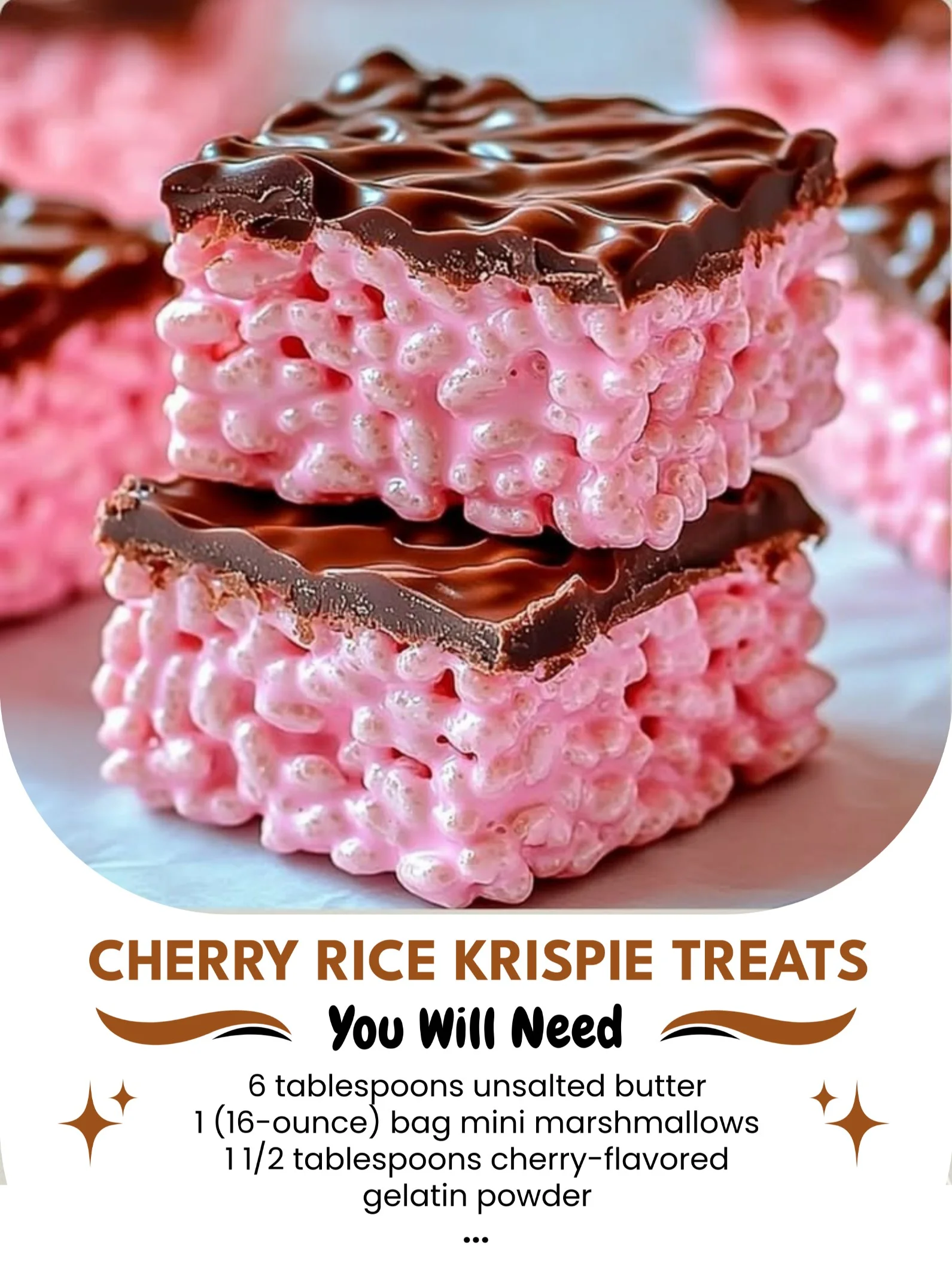 Colorful Cherry Rice Krispie Treats stacked on a plate.